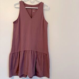 A New Day Women's Medium Sleeveless V-Neck Pullover Mauve Pink Summer Mini Dress